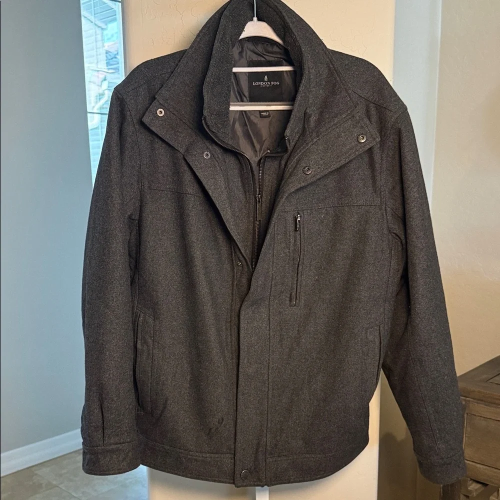 London Fog Men’s wool Charcoal coat
